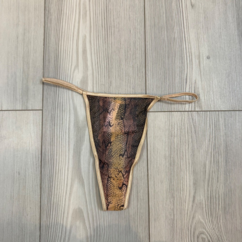 Vintage Victoria's Secret V-String Thong Small Snakeskin Animal Print Y2K NWT